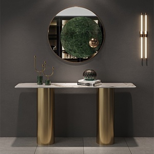 Tavolo Console in Acciaio Minimalista Italiano, Tavolino Laterale di Lusso dal Design Contemporaneo e Stretto - Product Image 2