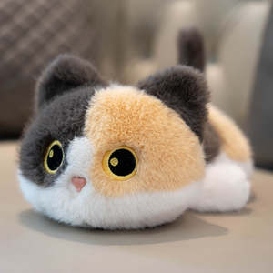 Peluche a Forma di Gatto Sdraiato, Cuscino Imbottito <span class=keywords><strong>in</strong></span> Cotone PP, Animale di Peluche per Abbracciare e Dormire, <span class=keywords><strong>Regalo</strong></span> per Fidanzata - Product Image 4