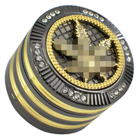JUJI vente en gros de moulins à herbes diamètre 52mm alliage de zinc mode petit animal insertion diamant araignée broyeur d'herbes pour cadeau
