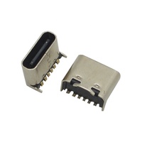 QQX 6-Pin USB Typ-C Buchsenanschluss Horizontal SMT 2 Befestigungspins PCB-Montage Ladebuchse für Powerbanks & Ladegeräte