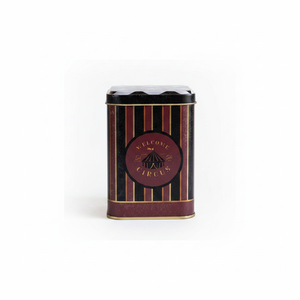 Kontensan ER0189E 90x90x125 mm Square Metal Tin <b>Box</b> 1L Slip Lid Vintage Circus Elegance Recyclable Tinplate Candy <b>Packing</b> - Product Image 2