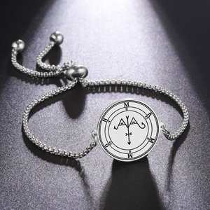 Bracelet en acier inoxydable avec <span class=keywords><strong>le</strong></span> Sigil de Focalor, <span class=keywords><strong>Grand</strong></span>-<span class=keywords><strong>Duc</strong></span>, la Clé Moindre de Salomon, <span class=keywords><strong>le</strong></span> 41e Sigil des 72 Démones et l'Ars Goetia - Product Image 5