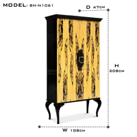 Armoire élégante inspirée des musées, personnalisable, fabriquée à la main au Portugal, armoire de rangement moderne polyvalente pour salon