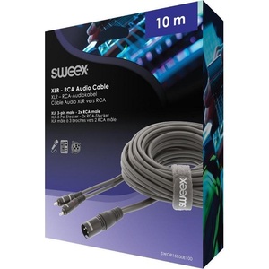 Cable de audio Sweex XLR de 3 pines macho a 2x RCA macho, 10m, conector de audio estéreo - Product Image 4
