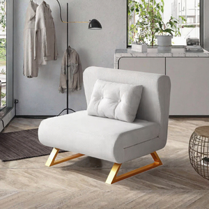 Nordic Foldable <b>Sofa</b> <b>Bed</b> Fabric Upholstered Sleeper Chair for Bedroom Apartment Living Room - Product Image 3