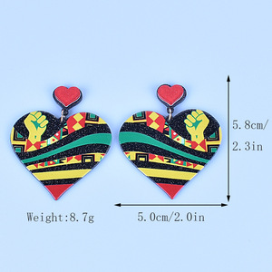 Pendientes de acrílico con diseño de Juneteenth para celebrar la libertad y la igualdad afroamericana, pendientes con temática de la celebración de la libertad negra de 1865 - Product Image 4