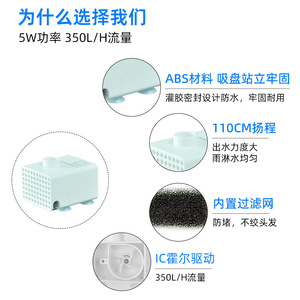 Changhai Circulating <b>Submersible</b> Water <b>Pump</b> DC 5V 5W 350L H For Hair Washing Basin - Product Image 2