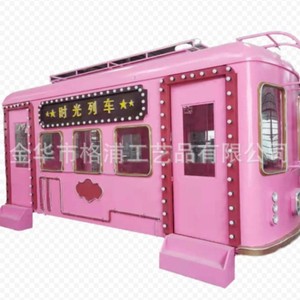 Pink Vintage Electric <b>Train</b> Car Metal <b>Outdoor</b> Shopping Mall Decoration Display Prop - Product Image 1