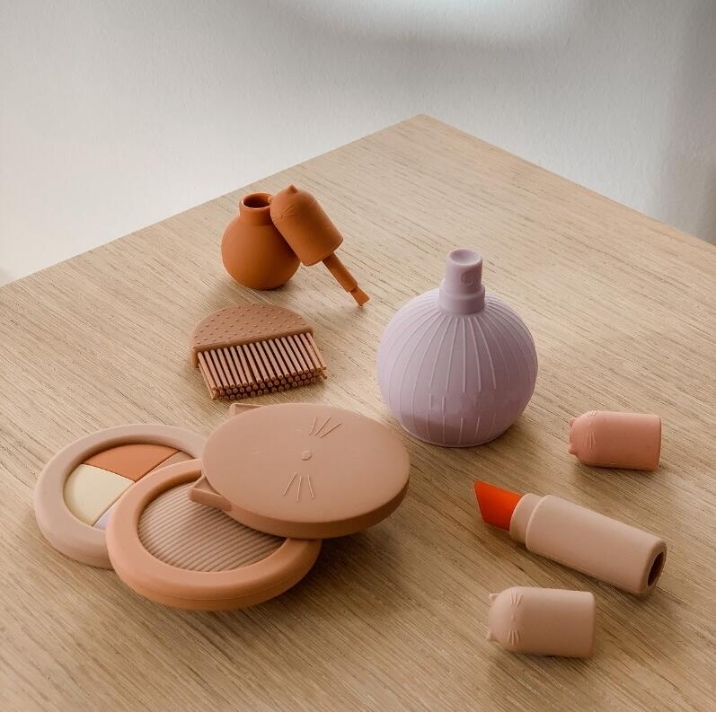 Силиконовый набор для макияжа, силиконовый косметический комплект для ролевых игр, детский набор для макияжа, игрушка