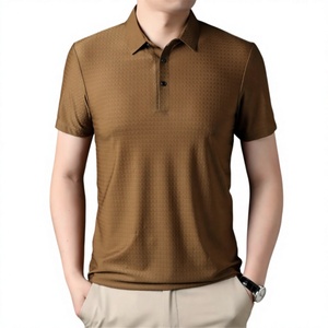Polo de Manga Corta Negro para Hombre con Diseño de Puntos, Tejido de Poliéster, Corte Casual, Largo Regular, Logotipo Frontal, Estilo Vintage - Product Image 4