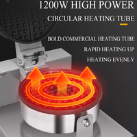 Machine à gaufres Jz, gaufrier rond, machine à gaufres belges en acier inoxydable antiadhésif avec contrôle du temps
