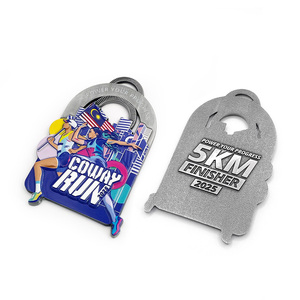 ميدالية رياضية معدنية مخصصة بشعار حسب الطلب، ميدالية تذكارية ثلاثية الأبعاد مطلية بالمينا لسباقات 5 كم و10 كم ونصف ماراثون، تصميم دوار - Product Image 6