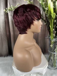 $9.9 פיקסי חדש לחתוך שיער אדם פאה בתולה קצר שיער בתולה קצר שיער בתולי 99j bob פאה 100% ברזילאי שיער אדם פאות עבור אישה שחורה - Product Image 4