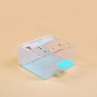 Boîte en plastique rectangulaire transparente personnalisée en PET écologique avec crochet, emballage pour cosmétiques et houppettes
