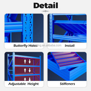 Nhà máy sản xuất chải thép 2 lớp boltless nhiệm vụ ánh sáng chống ăn mòn bảo vệ kho lưu trữ giá kệ 2000mm chiều dài - Product Image 2