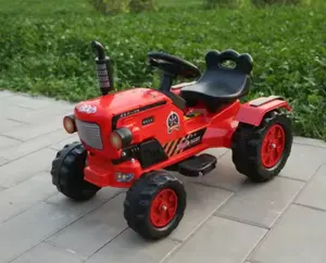 Großhandel Kinder-Elektro-Pedaltraktor mit Auflieger / rote Farbe Lkw-Modelltraktor Spielzeug Kinder-Elektroauto-Reiten auf Traktor Spielzeug