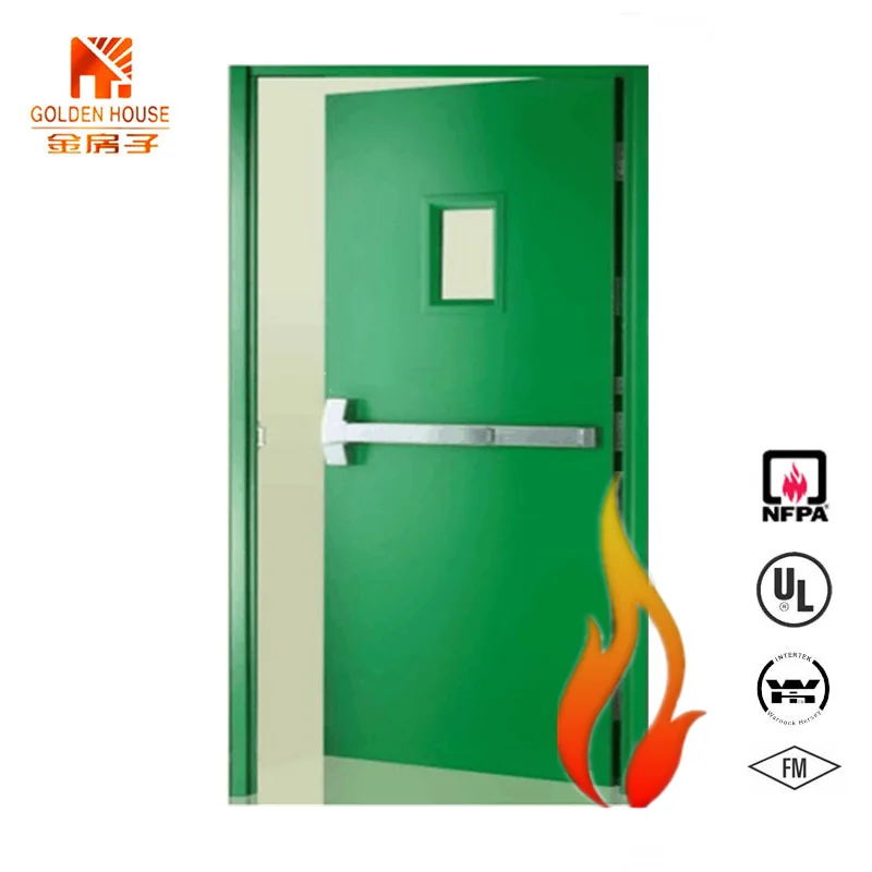 USA Standard Single Leaf Steel Fire Exit Door with Panic Bar