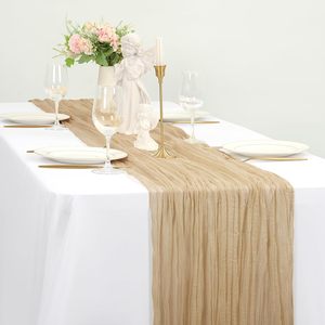 <span class=keywords><strong>Chemin</strong></span> de <span class=keywords><strong>table</strong></span> rustique en gaze de coton pour mariage, 10 pieds, tissu bohème <span class=keywords><strong>beige</strong></span>, décoration de <span class=keywords><strong>table</strong></span> pour mariage, dîner, événements - Product Image 2