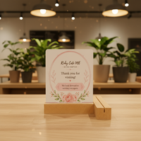 Menu NFC en PVC avec design personnalisé et code QR, support en bois pour restaurant, plaque programmable Tiktok/Ins/Facebook/Tripadvisor