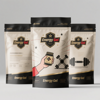 Sacs d'emballage de boisson d'origine avec logo de marque privée imprimé sur mesure pochette biodégradable écologique en PLA pour gel énergétique et nutrition sportive