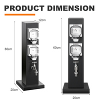 Prise d'extension étanche IP66 en acier inoxydable avec 2 prises 110-250V, télécommande Wi-Fi pour utilisation en extérieur