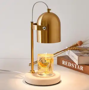 Groothandel Plug In Goud Metaal Marmeren Basis Kaars Wax Warmer Lamp Met Timer