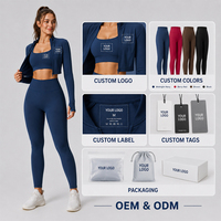 Ensemble de yoga 3 pièces pour femme : Leggings taille haute effet ventre plat, soutien-gorge de sport et veste zippée anti-transpiration pour la gym et l'entraînement