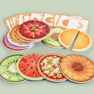 Juguete Educativo de Papel con Tablero Magnético de Fracciones de Frutas Montessori para Niños, para Estudiantes de <span class=keywords><strong>Primaria</strong></span> - Product Image 4