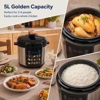 5L 13-in-1 Multifungsi Electric Pressure Cooker Layar LED One Touch Cooker untuk Dapur Rumah