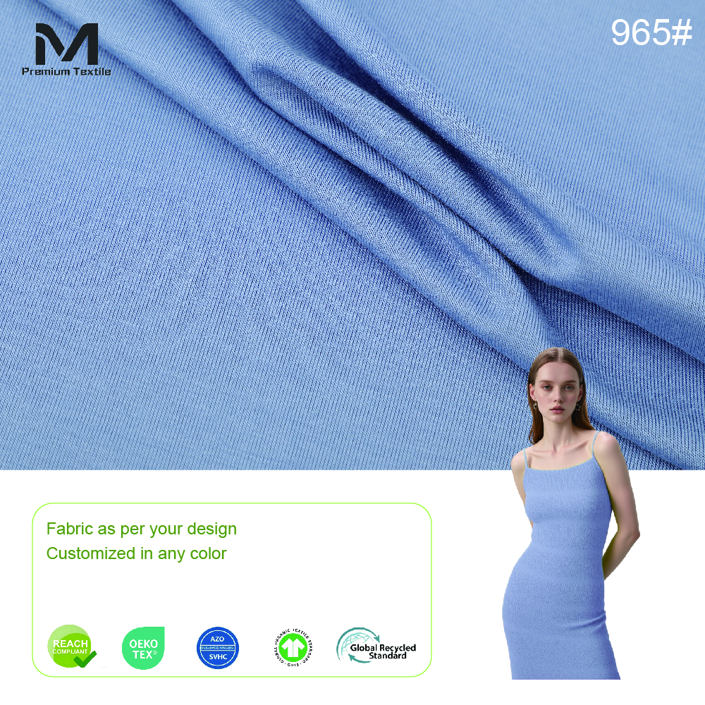 Anti-Static Lightweight Knit Cotton Fabric For Summer Clothes Soft Touch Moisture Absorbent Anti Static Oekotex Safe 965#