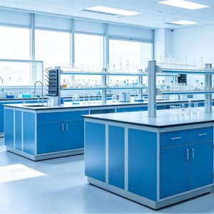 Steel Laboratory Workbench With Epoxy Top <b>6</b> <b>Drawers</b> Industrial Design For School Lab Use - Product Image 3