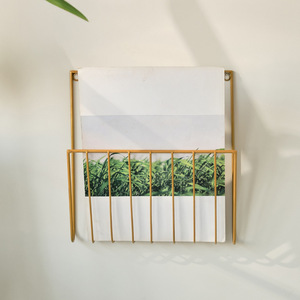 Modern Minimalist Wrought Iron Wall Mounted Magazine Rack No Drill Required For Home Bedroom Study Durable Storage Solution - Product Image 3
