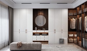 Armario <span class=keywords><strong>Vestidor</strong></span> Moderno de Madera Maciza de Lujo Personalizado, Ecológico, Duradero, Ahorra Espacio, con Puertas de Vidrio para Dormitorio de Apartamento u Hotel - Product Image 3