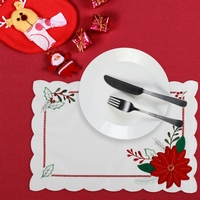 OWENIE – tapis de table en feutre rouge, décoration de noël, Set de Table à manger, vente en gros