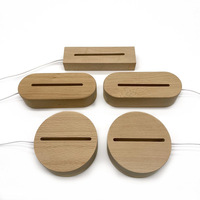 USB Acryl 3D LED-Lampenhalter Holz-LED-Nachtlicht-Basis Nachtlicht Holzlampen-Basis mit Verschiedenen Farben Holzhandwerk