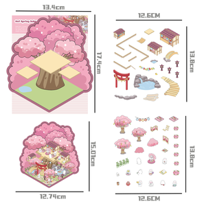 <span class=keywords><strong>Adesivi</strong></span> per Diorama 3D Immersivo Fai-da-Te, Scenari Cartoon, Mini Paesaggi Stratificati, Carta Artistica Impermeabile Pre-Tagliata per Scrapbook e Junk Journal - Product Image 2