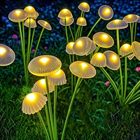 Lampes solaires 6 LED en forme de méduse, lampes solaires en forme de champignon, lampes solaires à piquer dans le sol, lampes solaires d'ambiance, lampes de décoration de jardin, lampes de pelouse