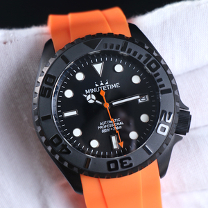Montre MINUTETIME personnalisée SKX007 SKX009 NH35, luxe, aiguilles lumineuses, mouvement automatique, étanche, pour homme, noire - Product Image 1