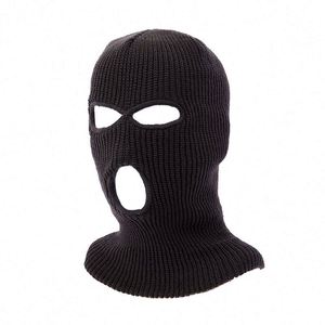 Vente en gros de masques de ski en tricot brodés de qualité supérieure, personnalisés, couvrant tout le visage, à 3 trous, bonnet d'hiver pour hommes et femmes - Product Image 5