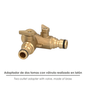 Adattatore per Tubo Flessibile in Ottone con 2 Uscite per Rubinetto da 3/4 Pollici - Product Image 3
