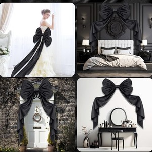 Adorno de puerta festivo de gran tamaño con lazo decorativo y borlas largas, de poliéster, sin impresión. - Product Image 5