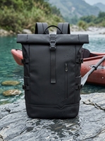 Mochila Impermeable Enrollable de 20-35L, Bolsa para Portátil de PVC de Gran Capacidad para Senderismo, Viajes y Kayak