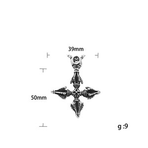European Style Stainless Steel <b>Cross</b> Pendant Necklace Men's Punk Retro Geometric Design 19033 - Product Image 5