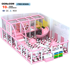 Aire de jeux intérieure pour enfants personnalisée, rose, avec un nouveau design, petit parc d'attractions intérieur, piscine à balles avec des éléments en mousse plastique - Product Image 2