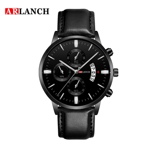 Montre chronographe à quartz pour homme, bracelet en cuir, étanche, lumineuse, multifonction, décontractée, pour affaires - Product Image 2