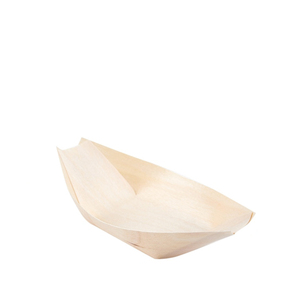 Piatto di Servizio a Forma di Barca in Legno 110x65 mm per Aperitivi, Piatti Salati e Antipasti - Product Image 1
