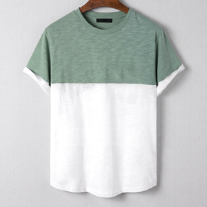 Hot Selling High Quality Men's 100% Cotton Casual Solid T-Shirt Breathable Comfortable Anti-Wrinkle O-Neck Collar Regular Fit - Product Image 1