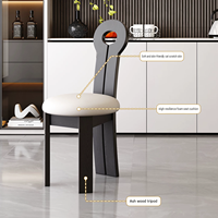 Chaise de salle à manger minimaliste écologique en bois d'hévéa, avec dossier et revêtement en cuir, style moderne et luxueux, pour la vente en gros