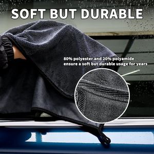 Serviette de voiture en microfibre à boucles torsadées pour usage commercial, chiffon de séchage pour taxi, <span class=keywords><strong>location</strong></span> de voitures, entretien et nettoyage - Product Image 6