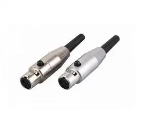 Mini conector de microfone de áudio xlr, conector macho/fêmea xlr de 3, 4 e 5 pinos, microfone e adaptador reto de solda de 3pin xlr jack